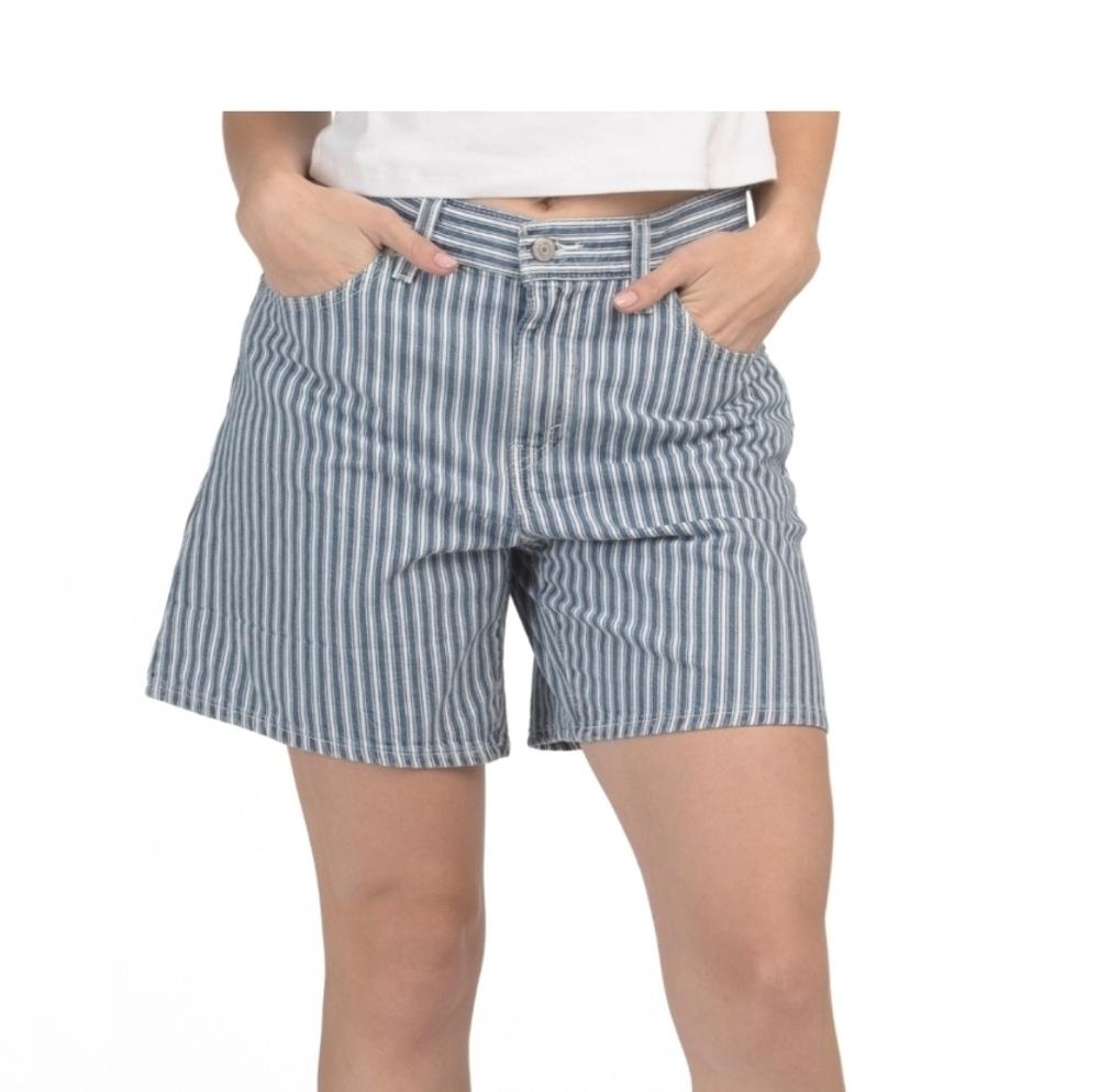 💙🔹️Levi's 🔹️Blue and White High shaggy Mischa Striped Women's Shorts Size 29